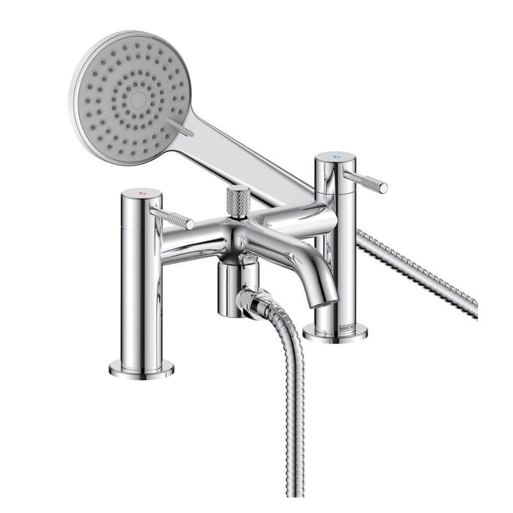 Product cut out image of the Bristan Molida Chrome Deck Mounted Bath Shower Mixer